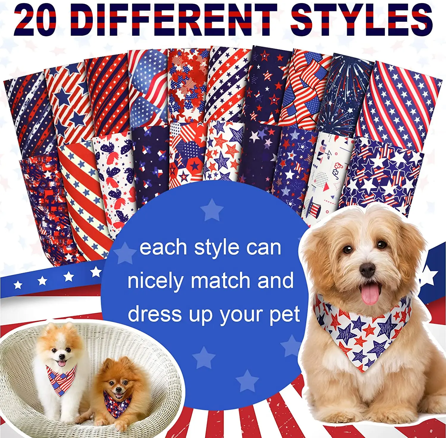 20er Packungen Weihnachts-Hunde-Bandana, dreieckige Schals für Hunde, Thanksgiving, Halloween, Hunde-Lätzchen, Bandanas für Hunde-Accessoires – Detail 9