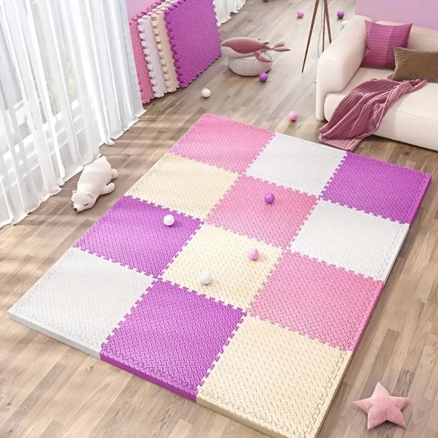 8/16-Piece Pack of Baby Crawling Mats BPA-free Non-slip Play Mats Children's Floor Mats Floor Protection Home Garage Floor Tiles view 5