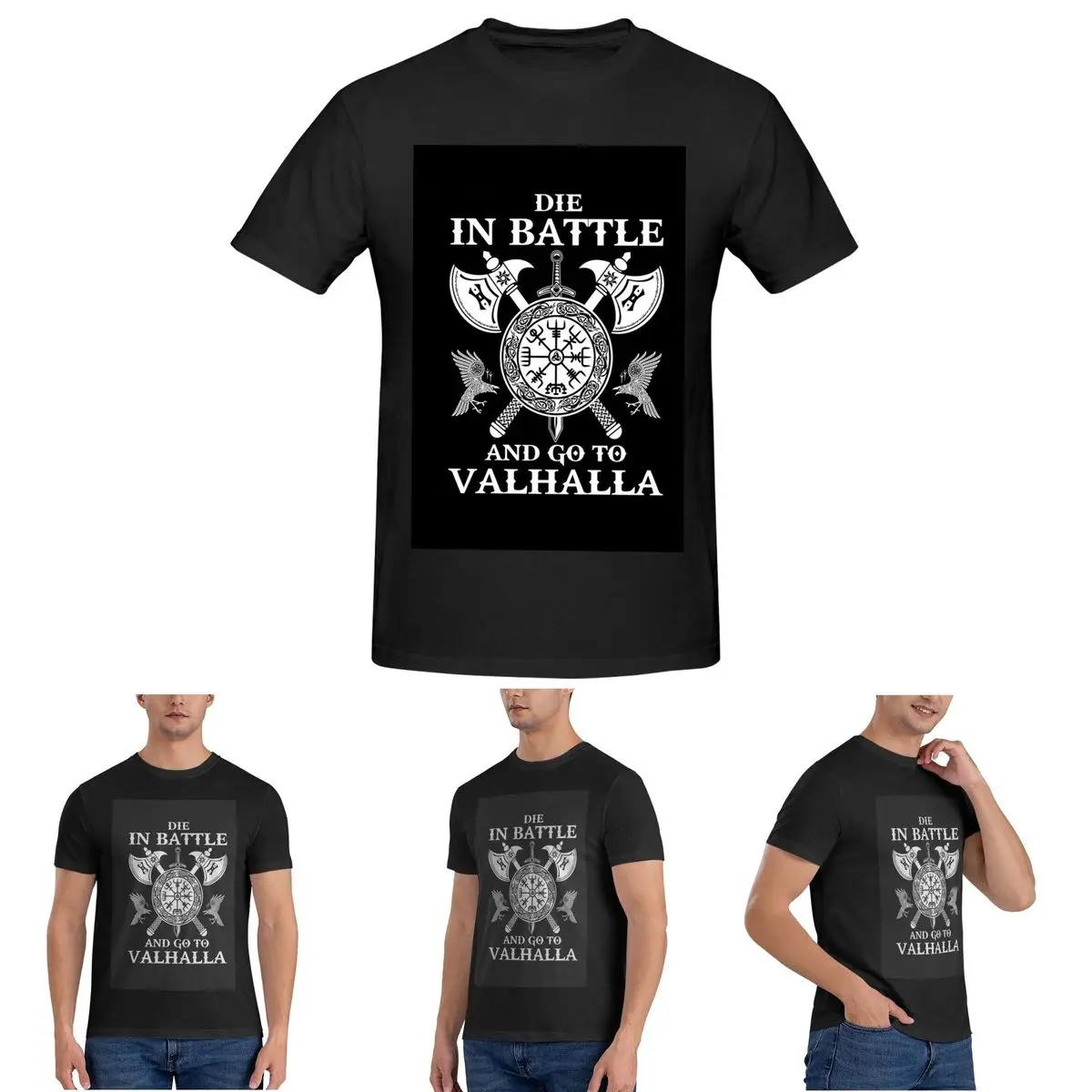 

Viking Warrior Die In Battle And Go To Valhalla Viking T-Shirt for Men Cotton Plus Size T Shirts Men's Tees Short Crew Neck