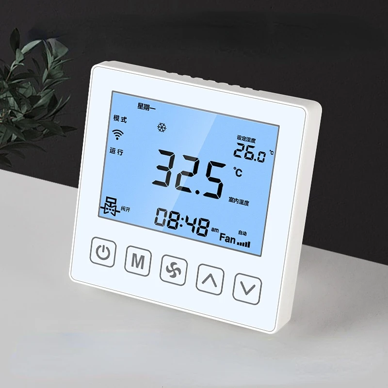 485 central air conditioning thermostat LCD panel controller fan coil three-speed switch water machine infrared remote control