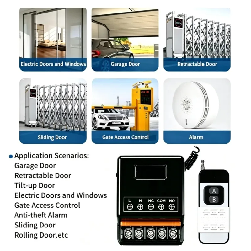 AC 220V 30A Wireless Remote Control Switch RF 433Mhz AC 75-220V Transmitter For Door Water Pump Motor LED Electric Appliance