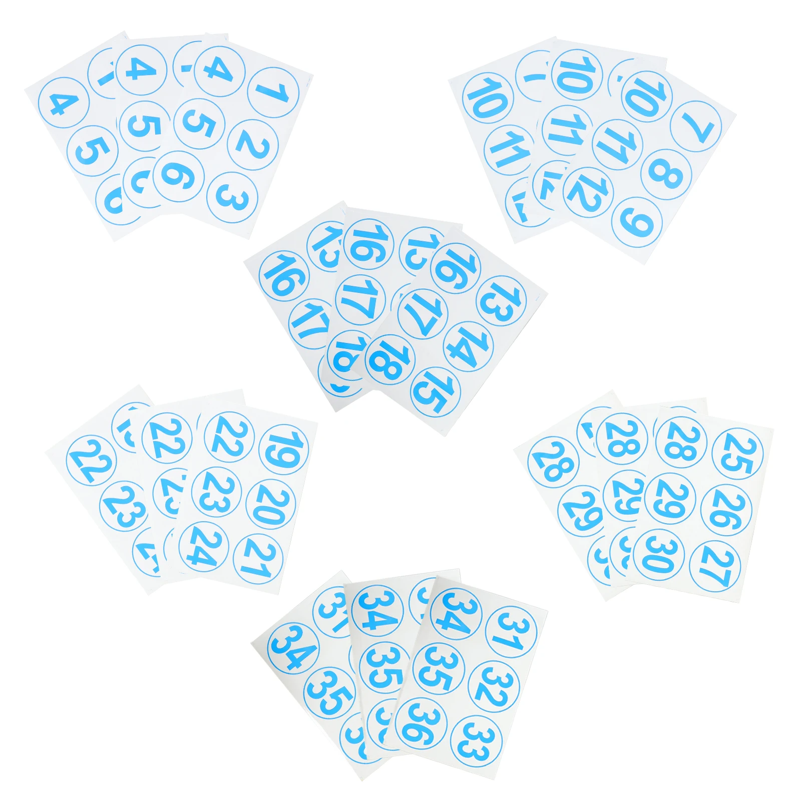 

18 Sheets Self Adhesive Number Stickers Large Blue Consecutive Numbers Classroom Floor Labels 1-36 Peel Stick Kindergarten