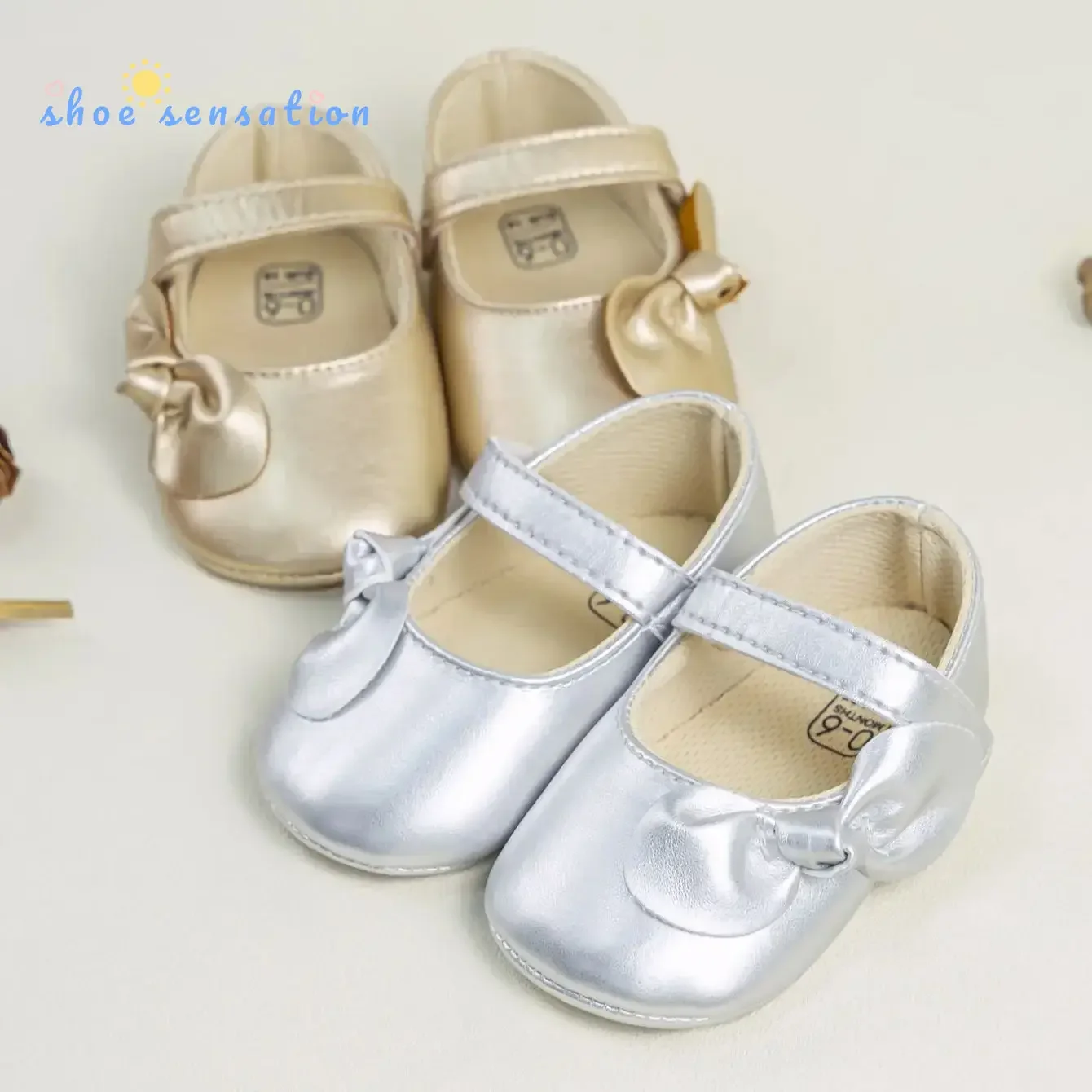 

Meckior Exquisite Baby Girl Princess Shoes Gold Bow Newborn Durable Comfortable Outdoor Toddler Ballet Slippers Kids Girls Shoes