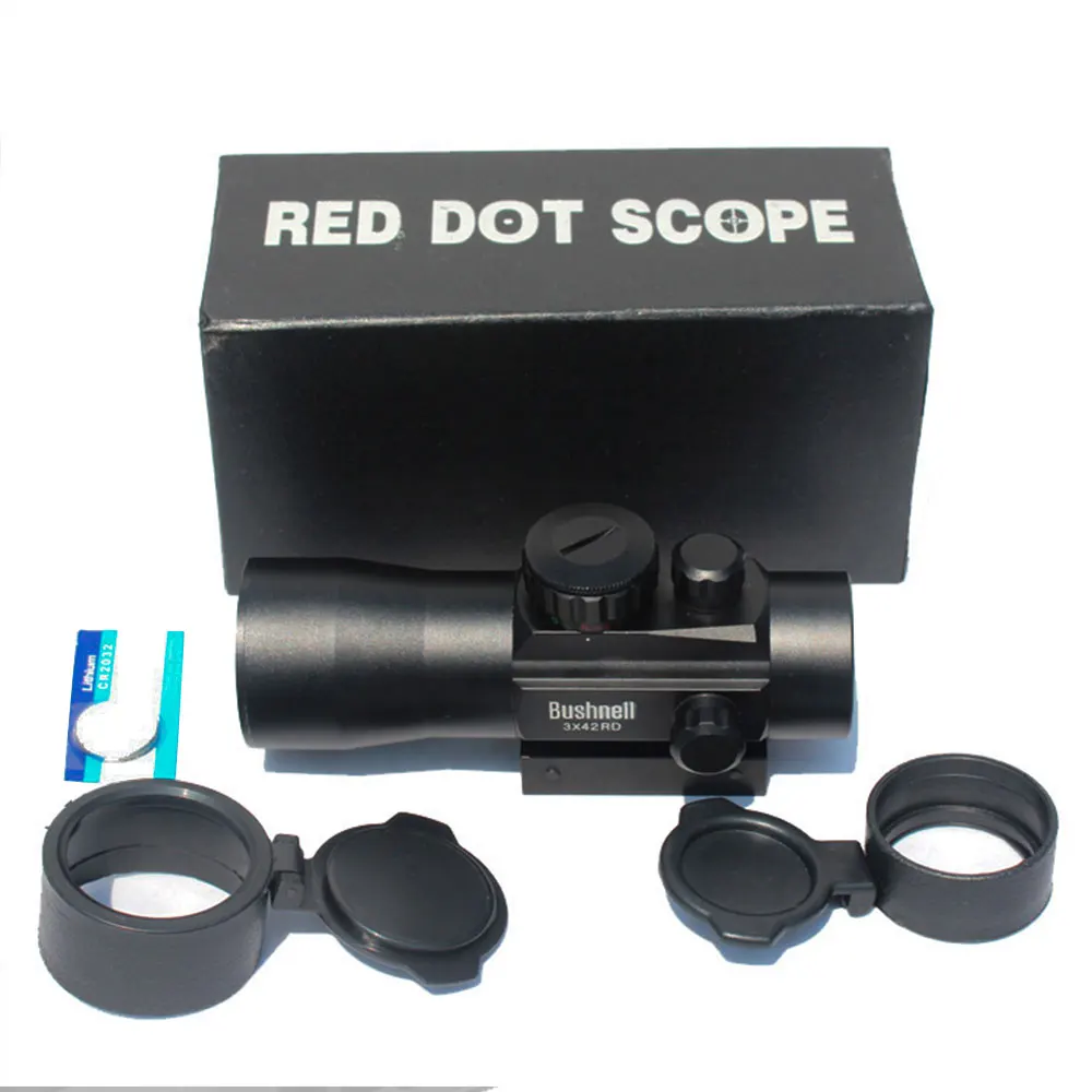 Tactical 3X44 Green Red Dot Sight Scope Optics Riflescope Fit 11/20mm Rail Scopes Mount For Hunting Rifle Pistol Air Gun Scopes