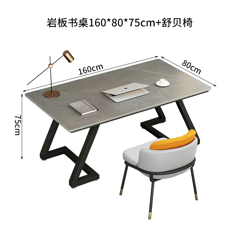 

# Light Luxury Rock Board Desk, Modern Writing Desk, Bedroom,