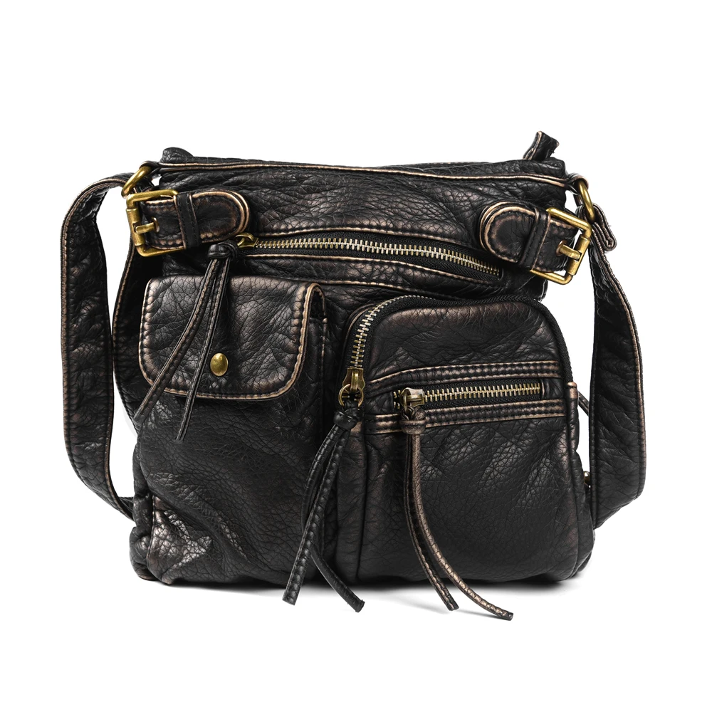 Annmouler designerska damska torba Crossbody luksusowa damska torba na ramię miękka skórzana torebka brązowa mała torebka kieszenie torba — zdjęcie 2