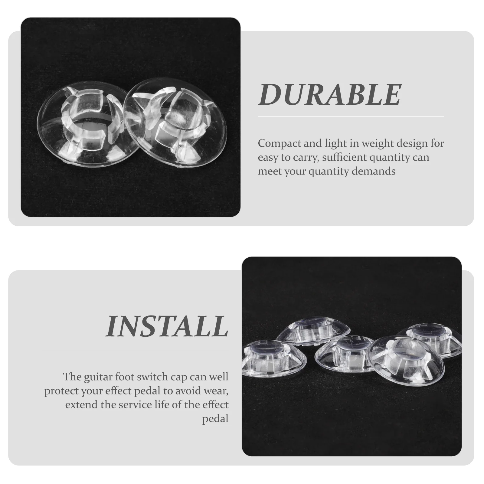 5 Pcs Buttons Effect Peg Cap Guitar Accessories Pedal Tool Footswitch Topper Transparent Nail Caps