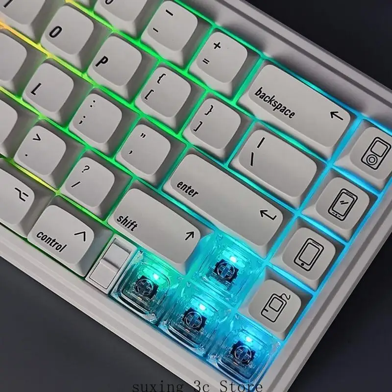 E8Be 5/10pcs Clear Backit Leuchttaste in XDA -Höhe 1U Größe für mechanische Tastatur