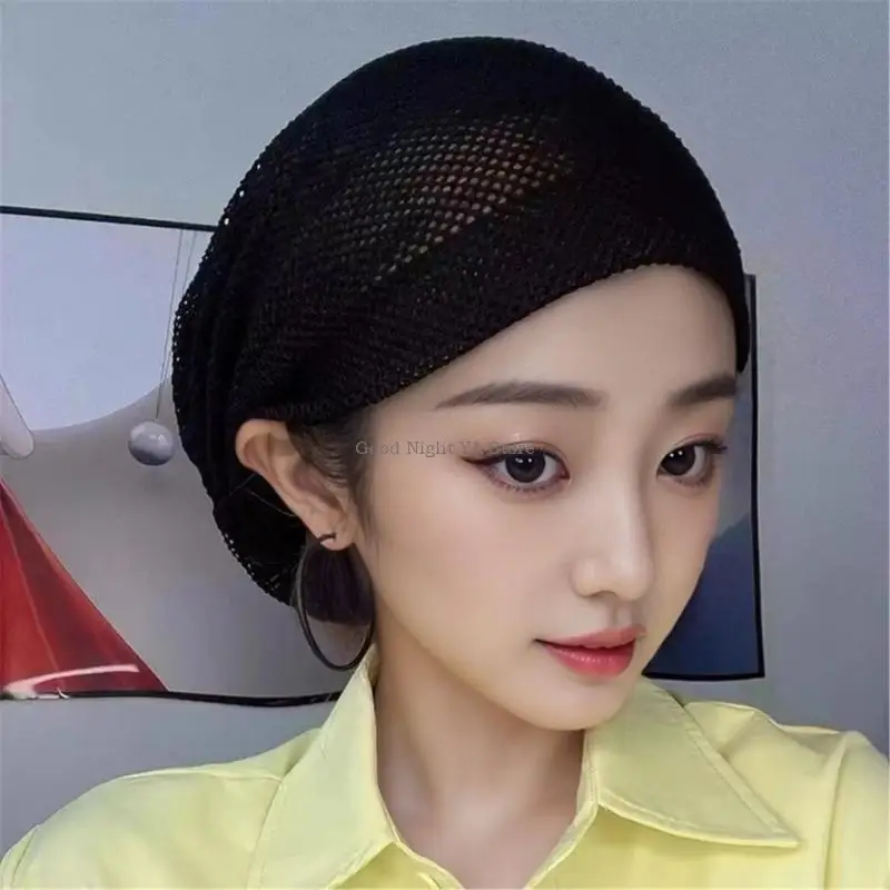Black Sleep Hair Covers Light weight Breathable Hair Net Crochet Wigs Hat