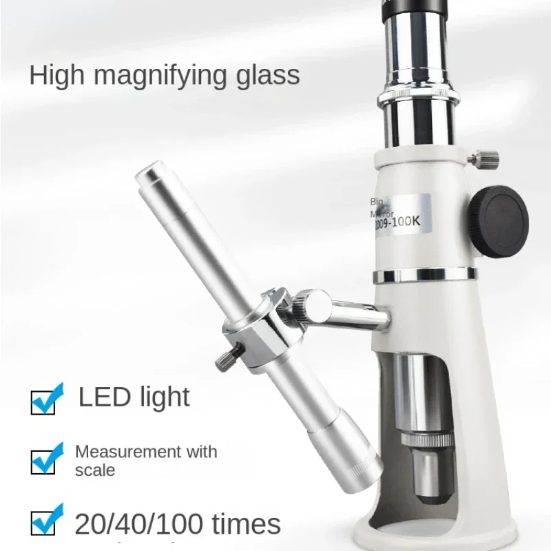 

with Scale Magnifying Glass Hundred Times Mirror with Ruler Microscope with Light High Leg Mirror Measuring 100 Times Mirror