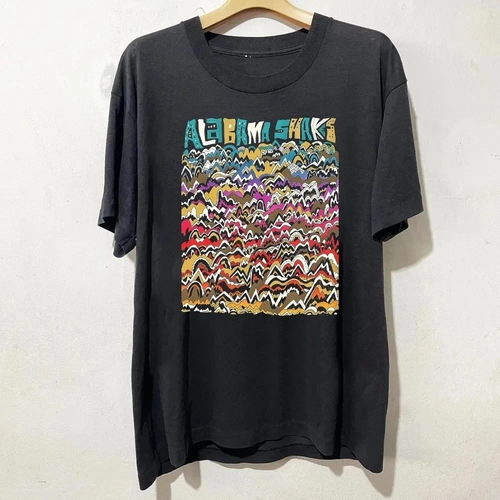 Camisa de algodão preta Alabama Shakes, camisetas masculinas unissex para fãs