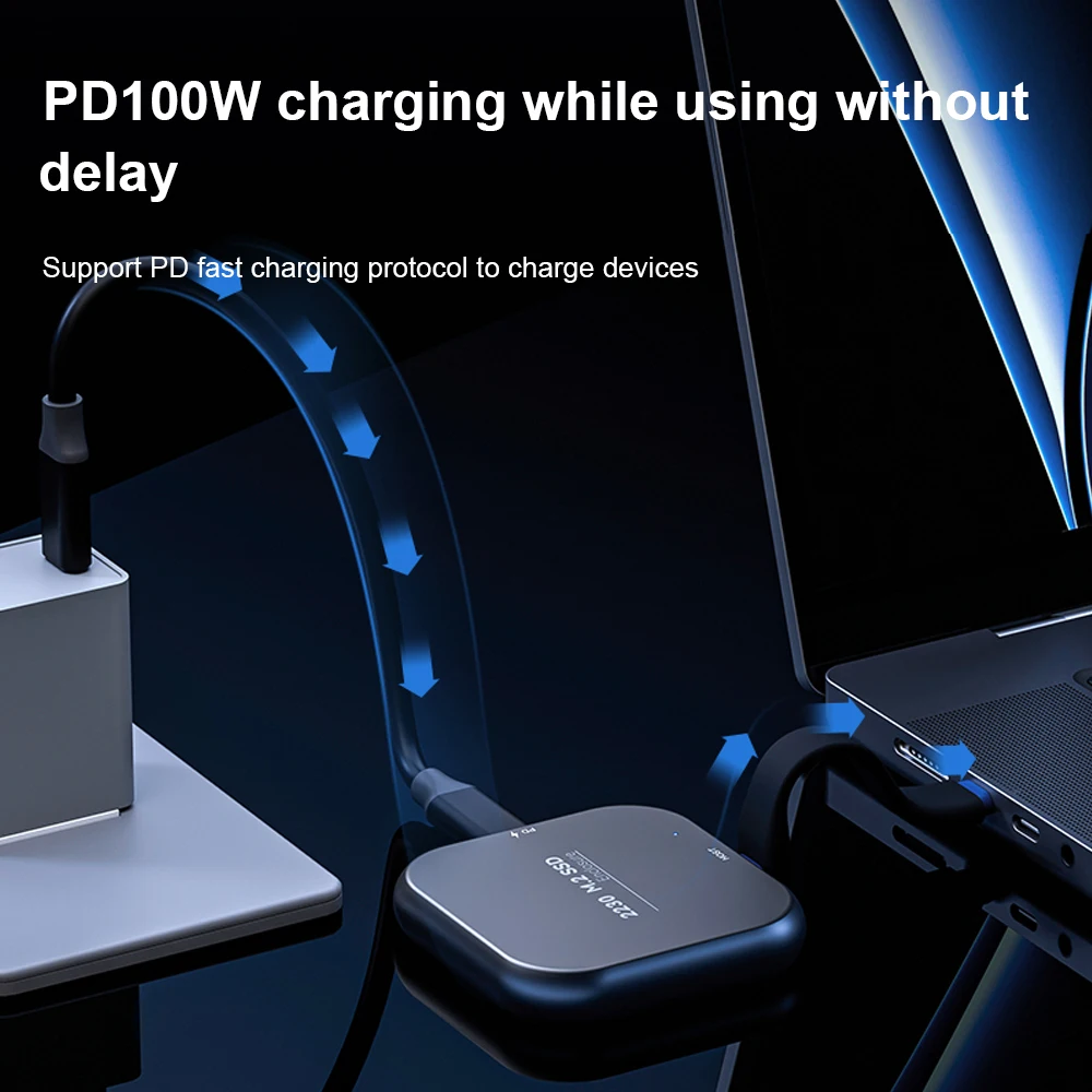 Magnetic 2230 M.2 NVMe SSD Enclosure 4K USB 3.2 Hard Drive Box USB-C for iPhone 16 15 Pro Max 10Gbps for MacBook/iPad Pro/Laptop