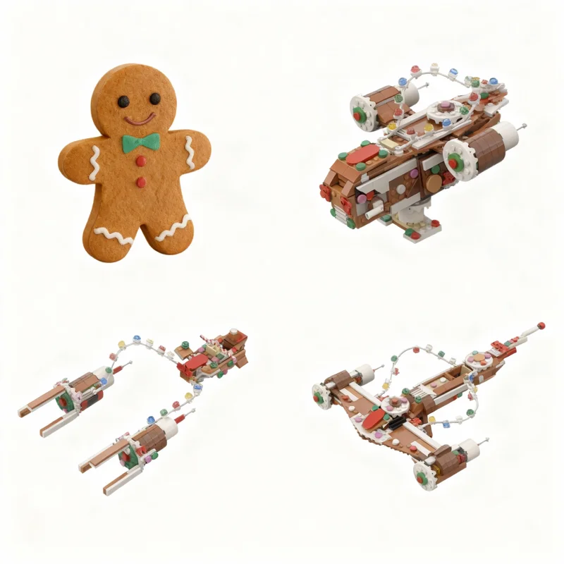

663pcs MOC 3x2 Ginger Bread Star Battle Model Building Blocks Construction Toy Christmas Gifts DIY Creative Idea Education Brick