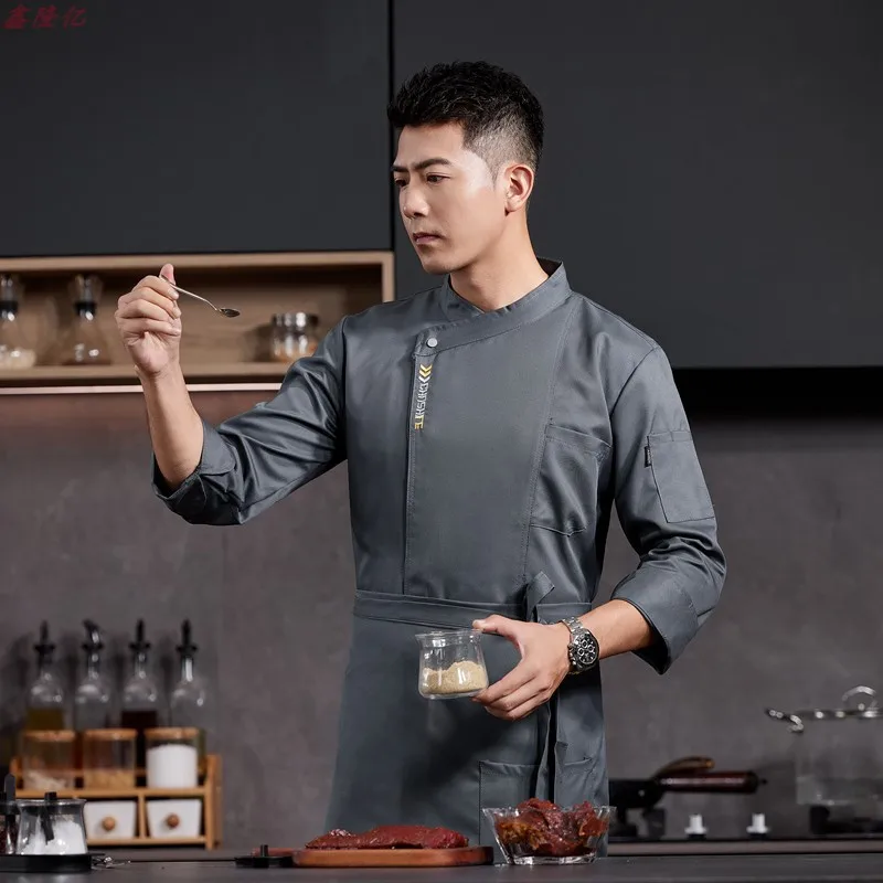 Catering Hotel Restaurant Kitchen Work Uniform Long Sleeve Cake Shop Baker Bakery Waiter Chef Uniform for Men