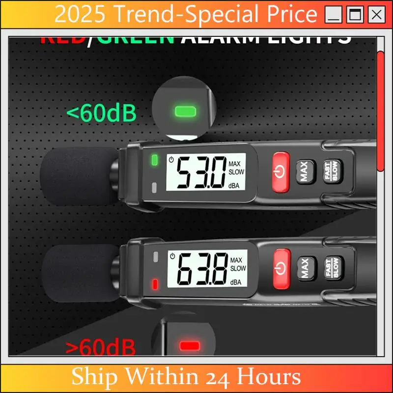 A61Z Deals Digital Noise Meter Sound Level Meter Handheld DB Meter A-Weighted 30-130Db Audio Measuring Instrument Decibel Monito