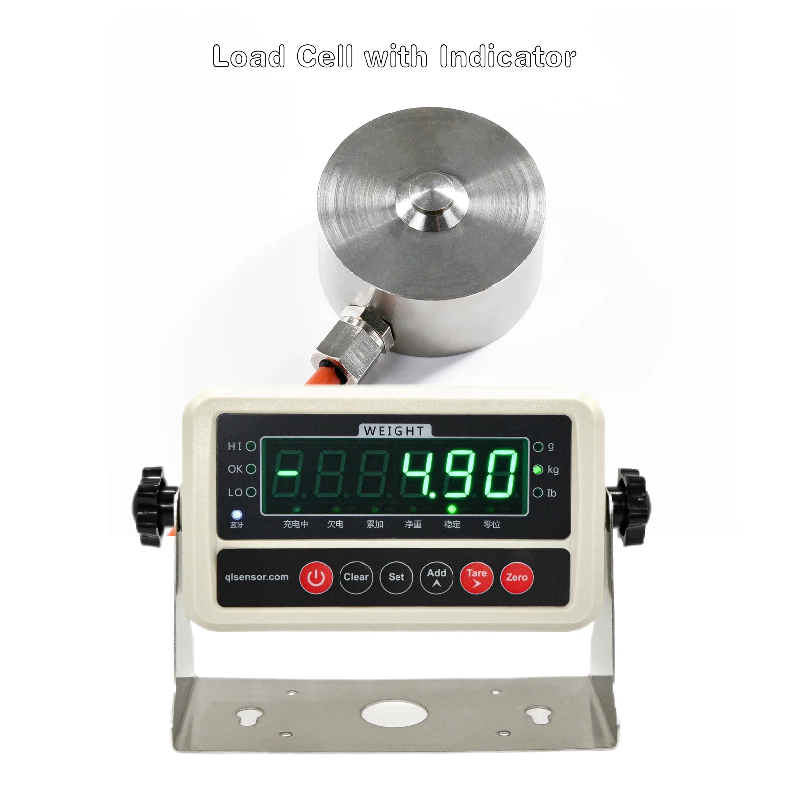 Mini Load Cell Sensor with Indicator Digital Readout Display Weight Scale Sensor Rechargeable Indicator