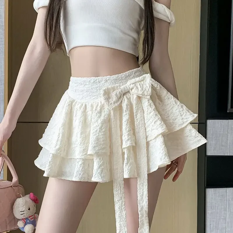 

Skirt for Spring and Summer Bows New High-waisted Strap