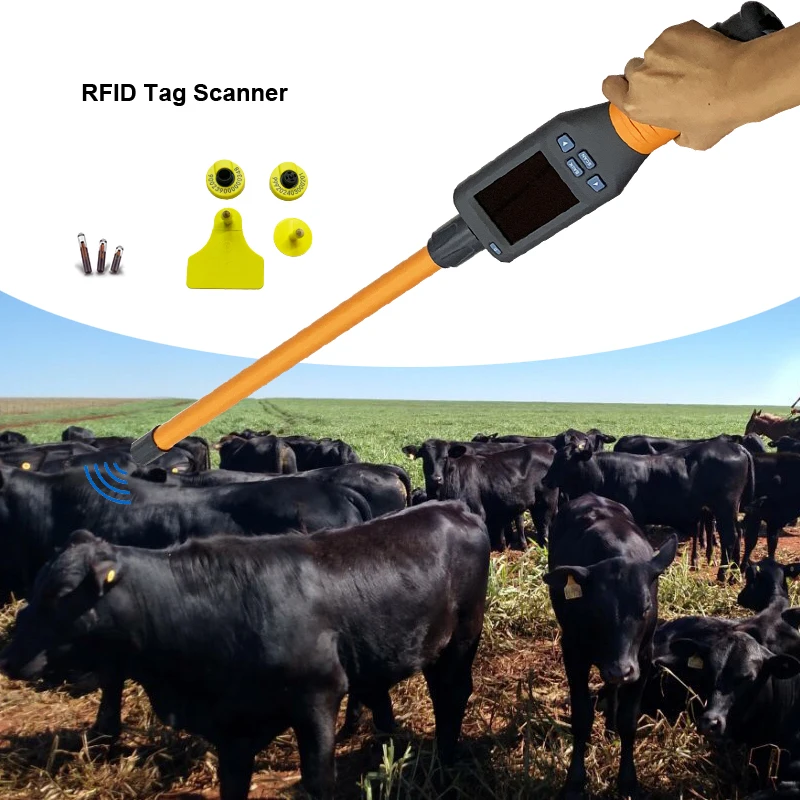 

Считыватель палочек животных Buffalo, микрочип ISO FDX-B HDX RFID, ушная бирка, длинная антенна, коровья ферма, живка, сканер идентификации подачи