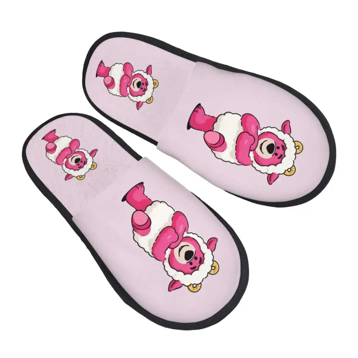 

Женские домашние тапочки Lotso с индивидуальным принтом, уютные теплые пушистые тапочки из пены с клубничным медведем и эффектом памяти, домашняя уличная обувь