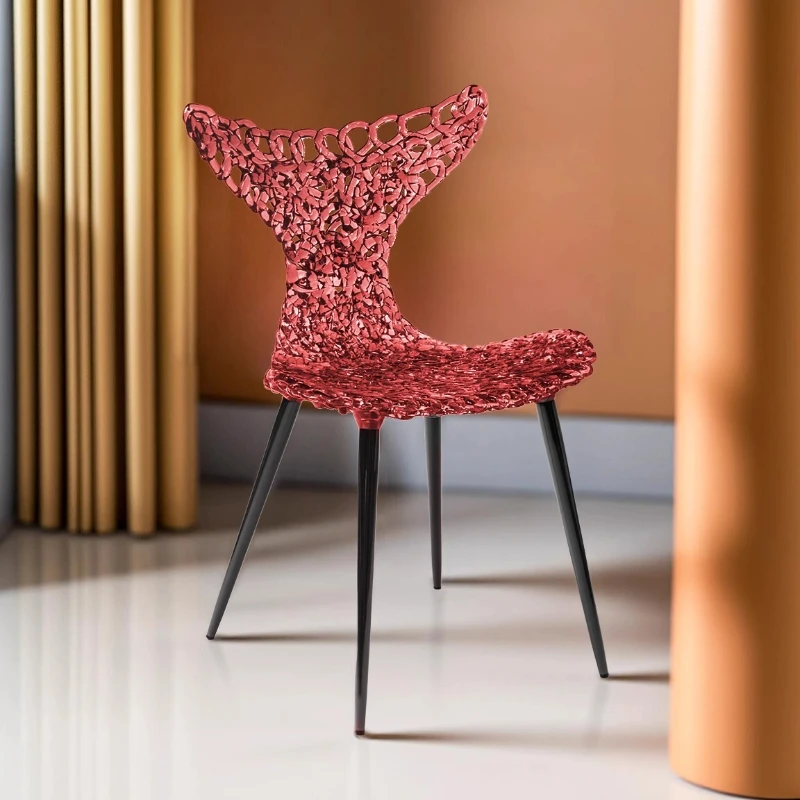 

Polycarbonate new fishtail chair restaurant Internet celebrity dining chair transparent art hotel crystal