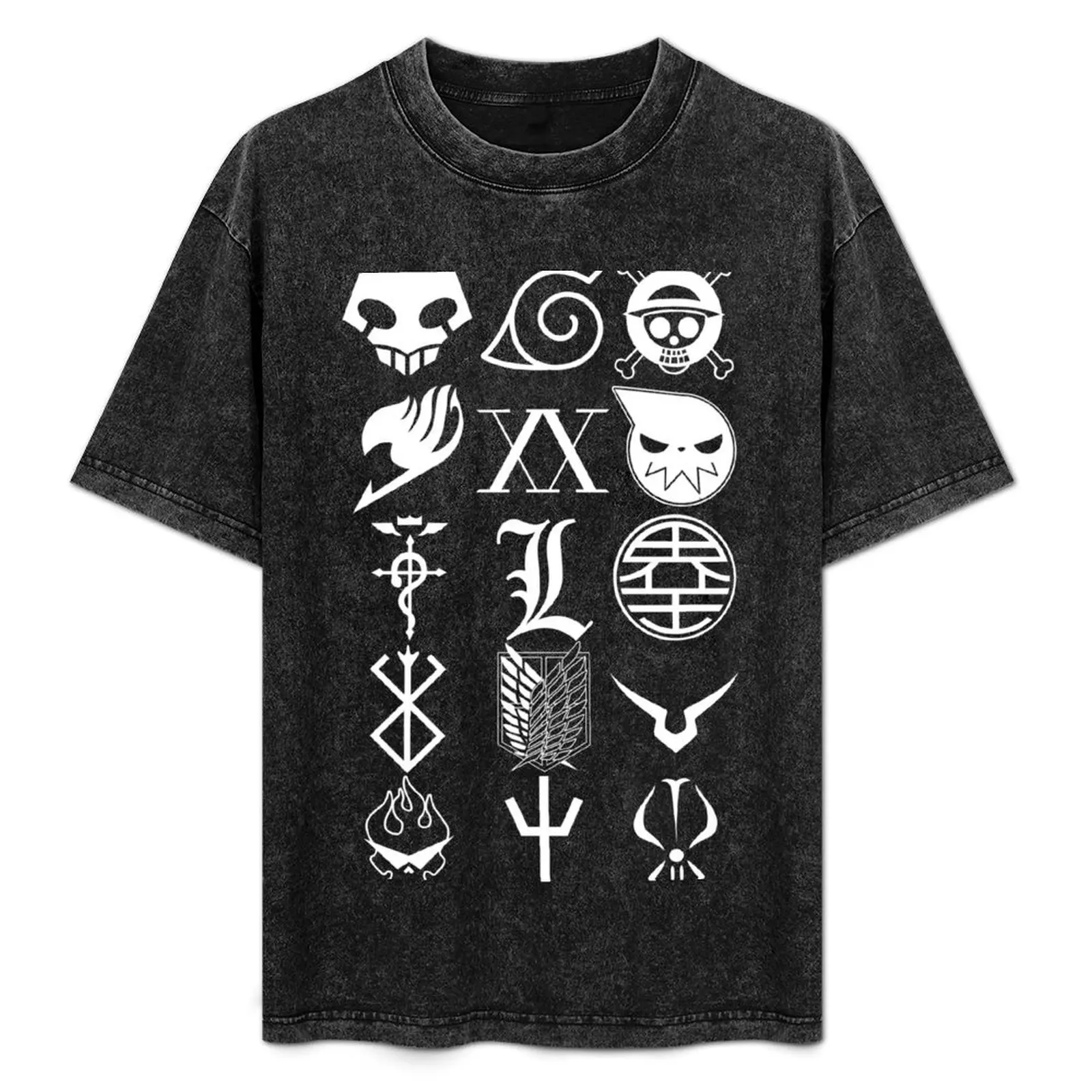 

Anim_Logos_White T-Shirt Comfortable Basic Crew Neck Tee