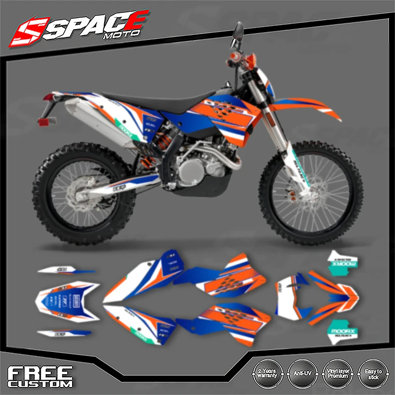 

SPACE изготовленные на заказ мотоциклетные графические фоновые наклейки, наборы наклеек для KTM 2007 2008 2009 2010 SXF 2008 2009 2010 2011EXC 08