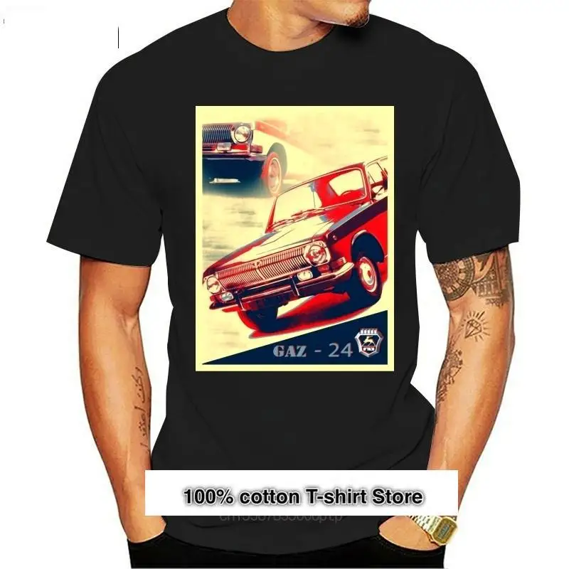 

Camiseta volga para hombre y mujer, camisa con estampado de coche clásico ruso GAZ 24, nueva