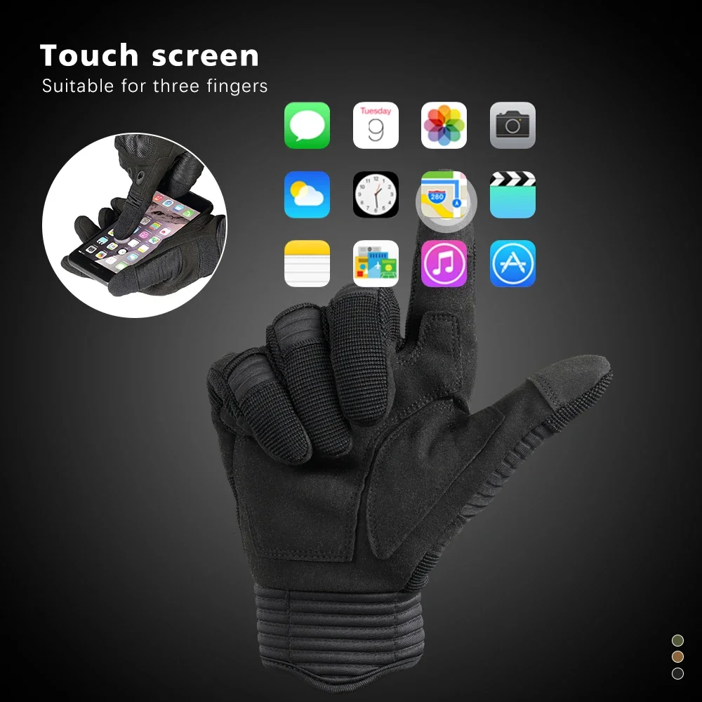 Tactical Full Finger Gloves Airsoft Combat Paintball Shooting Hunting Combat Outdoor Driving Work TouchScreen Non-slip Men Women