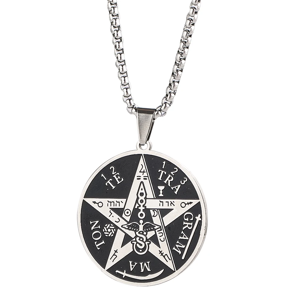 

Pendant Solomon Pentagram Seal Stainless Steel Amulet Talisman Protection Symbol Necklace Gothic Wicca Jewelry Accessories