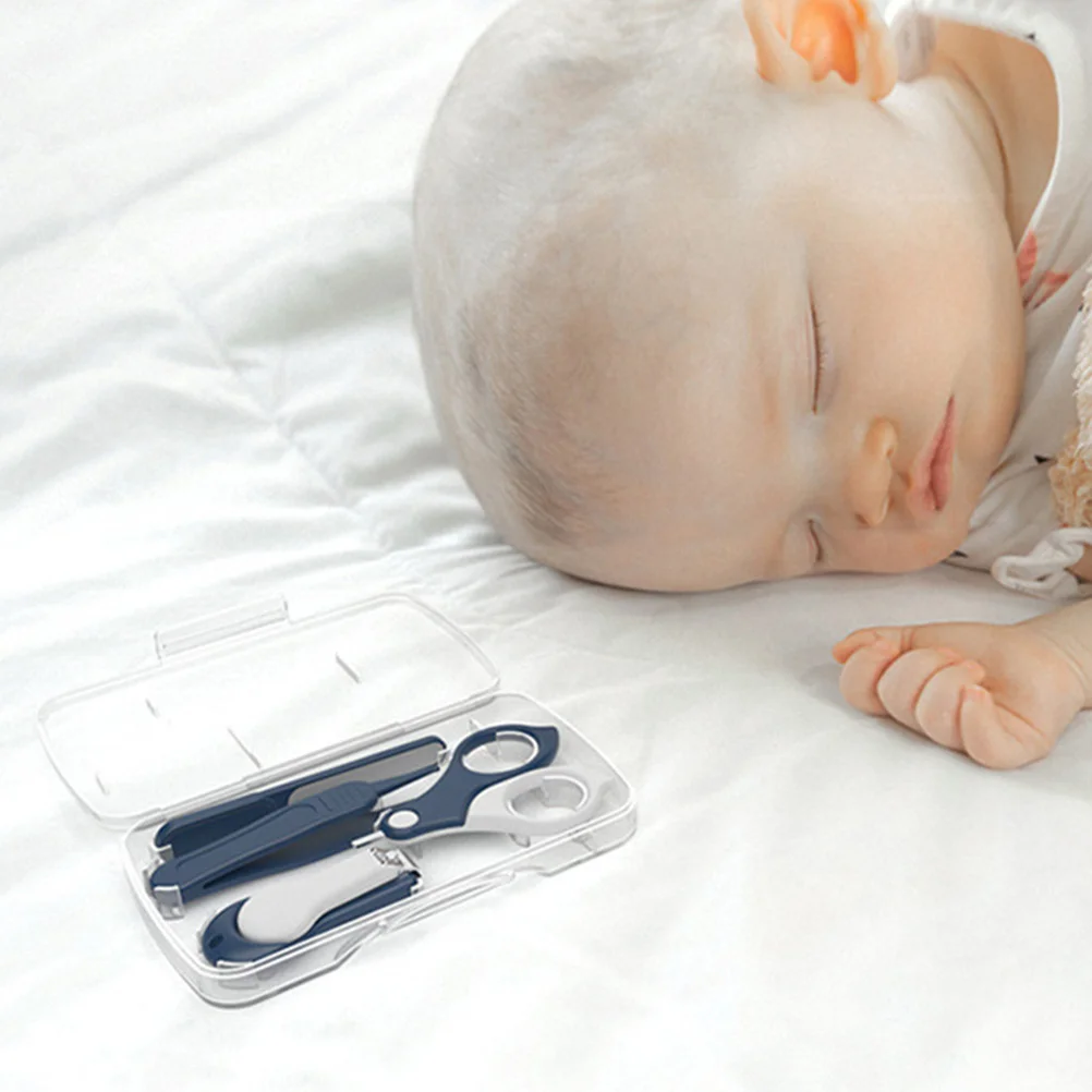 

1 комплект, набор для ухода за ребенком, эргономичные изогнутые лезвия, ручка с большим отверстием, дизайн с круглой головкой, гладкая закругленная пилочка, набор для детских ногтей