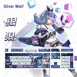 129 Keys/Set Sliver Wolf Honkai: Star Rail PBT Keycaps for Cherry MX Switch Keycap for Mechanical Keyboard Game Gift Custom DIY