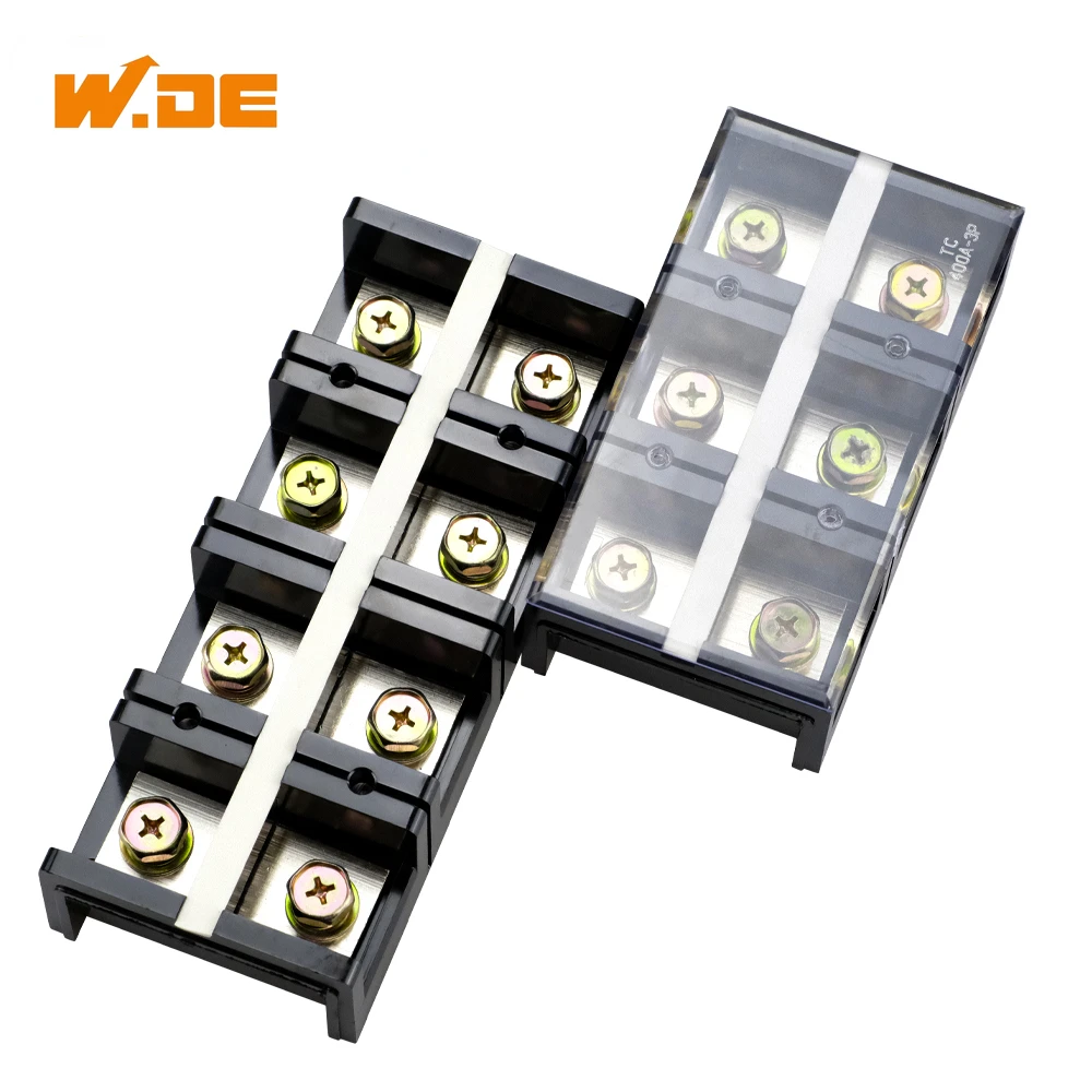 1Piece TC400 Series High Current Barrier Screw Terminal Block Wire Connector 600V 400A 4003/4 Positions Reliable Secure