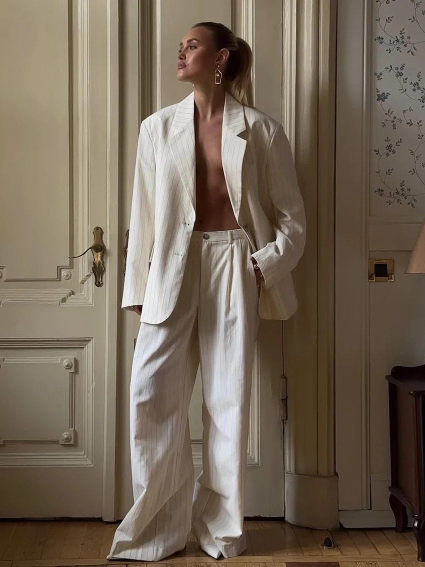 

Marthaqiqi модная женская ночная рубашка костюм сексуальная одежда для сна с отложным воротником ночные рубашки с длинными рукавами брюки полосатый женский пижамный комплект