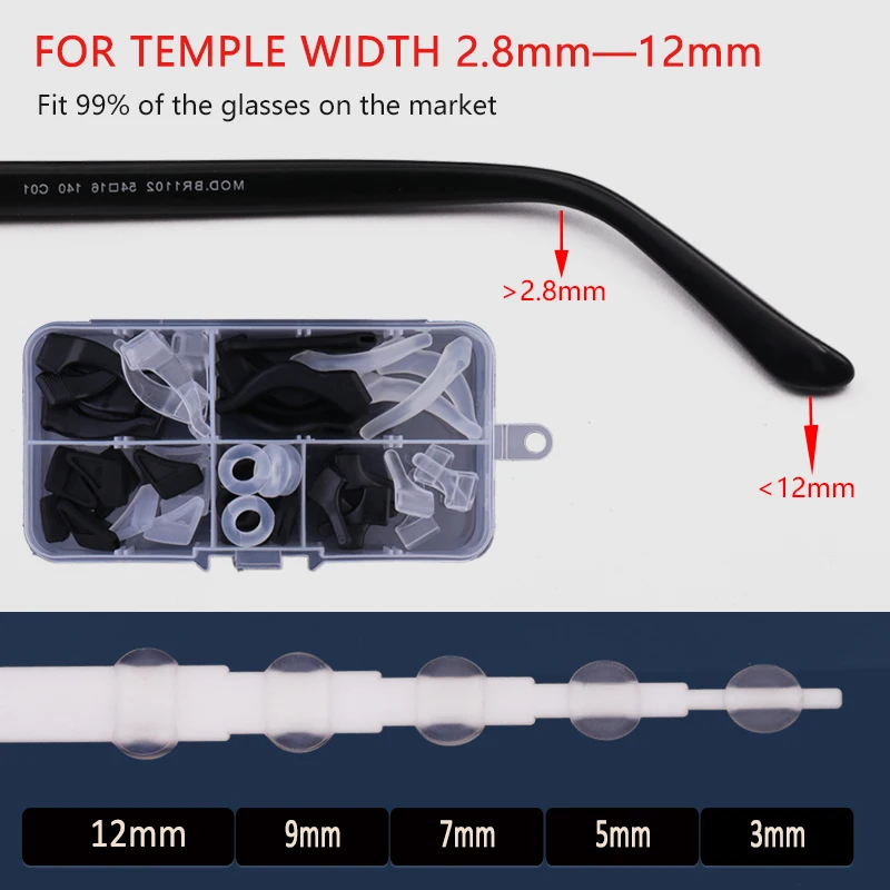 COLOUR_MAX Ear Grip Hooks Anti-slip Holder Silicone Glasses Set For Eyeglasses Eyewear Accessories