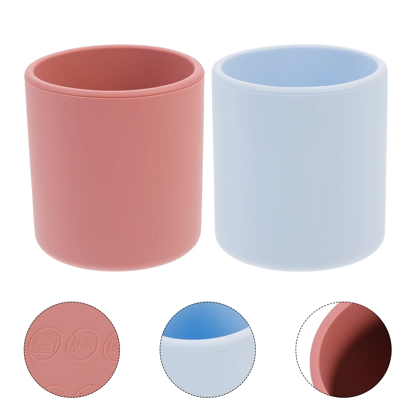 

2pcs Silicone Baby Training Cups Ergonomic Spill-Resistant Food-Grade Silicone Kids Drinking Cup For Infants Toddlers