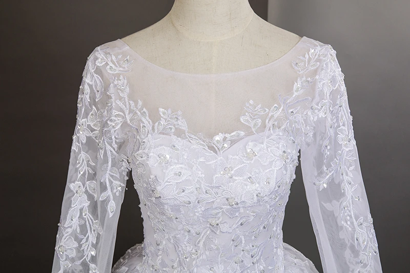 Suknie Ślubne Długi Rękaw Czysta Biel Słodka Sukienka na Przyjęcie Weselne Luksusowa Koronka Plus Size Suknia Ślubna Szyta na Miarę Nowość 2025