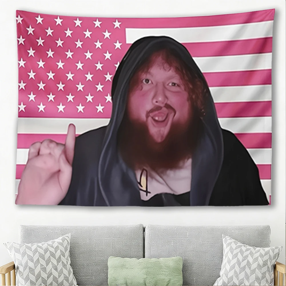 1pc Caseoh Pink American Flag Tapestry Banner, Suitable for Outdoor Or Indoor