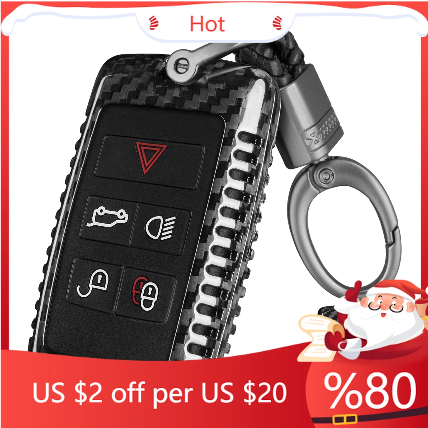 

Hot Key Cover for Land Rover,Carbon Fiber Key Protector Case for Range Rover Defender 110S Dsicovery Vogue Spo Interior Stickers