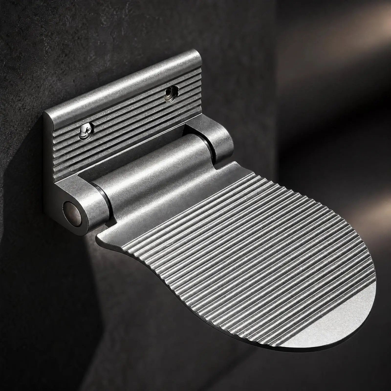 Foldable Bathroom Foot Support Pad Wall Mounted Shower Foot Rest Aluminum Anti Slip for Compact Washroom