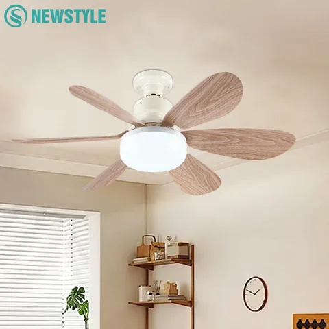 E26 E27 Base Home-use LED Ceiling Fan Light Wireless Remote Smart Fan Light 42cm 52cm Ceiling Fan for Room Office Study Kitchen
