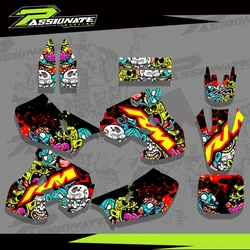 For SUZUKI RM125 RM250 RM 125 RM 250 1999 2000 Graphics Decals Stickers Motorcycle Background Custom Number Name