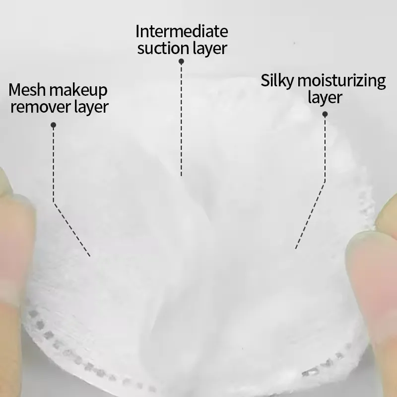 100% 순면 일회용 화장솜 - 원형, 양면 무지 메이크업 리무버 페이셜 패드