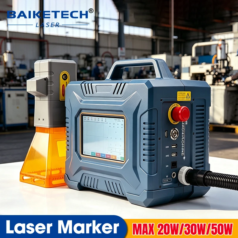 NEW FM-400S Portable Fiber Laser Marker for On-Site Engraving: Dates, Barcodes, Text on Customer's Metal Goods, Tools, Promotion