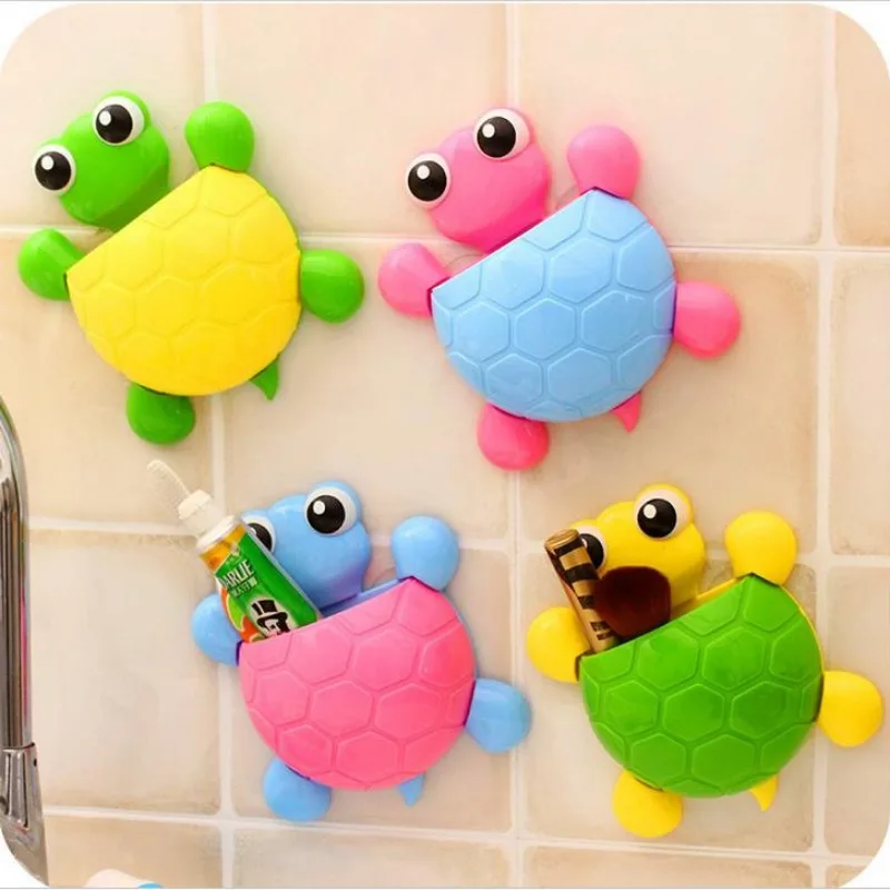 Cute Creativity Toothbrush Holder Tortoise Sucker Toothbrush Toothpaste No Punching Required Storage Racks Bathroom Accessories