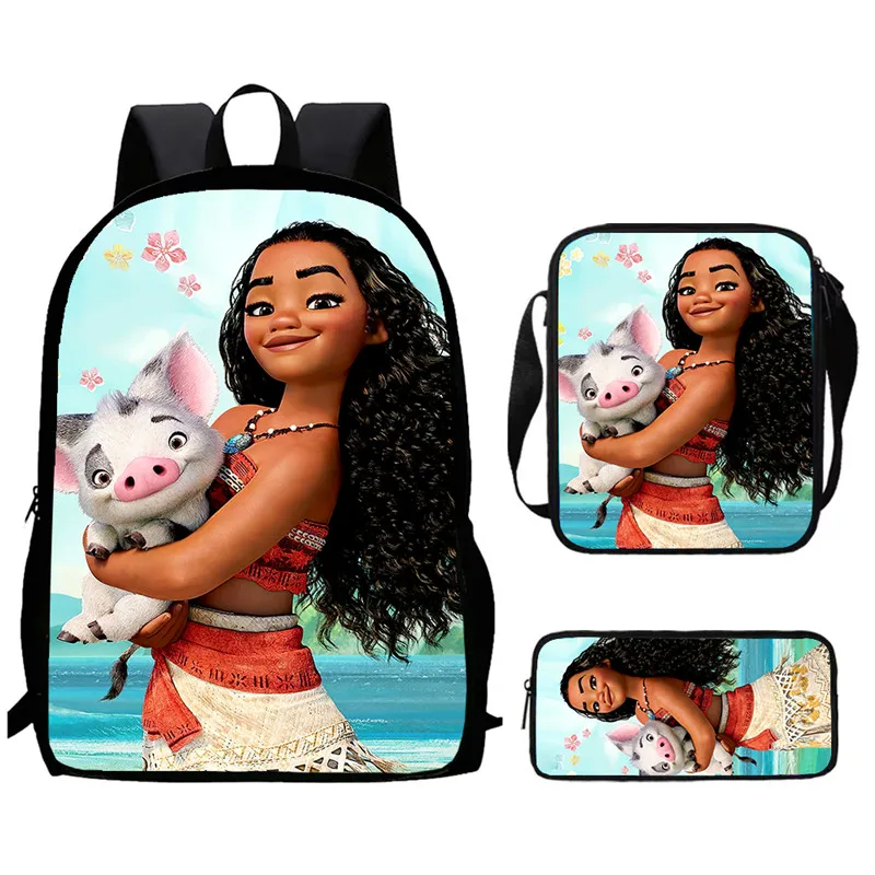 

Cartoon Moana Child School Backpack With Shoulder Bags Pencil Bags For Kindergarten,Light Weight School Bag