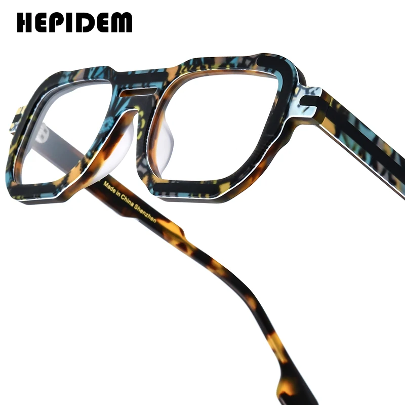 

HEPIDEM матовая ацетатная оправа для очков, мужские брендовые дизайнерские квадратные очки, женские японские очки ручной работы, очки Джонни Деппа 9405