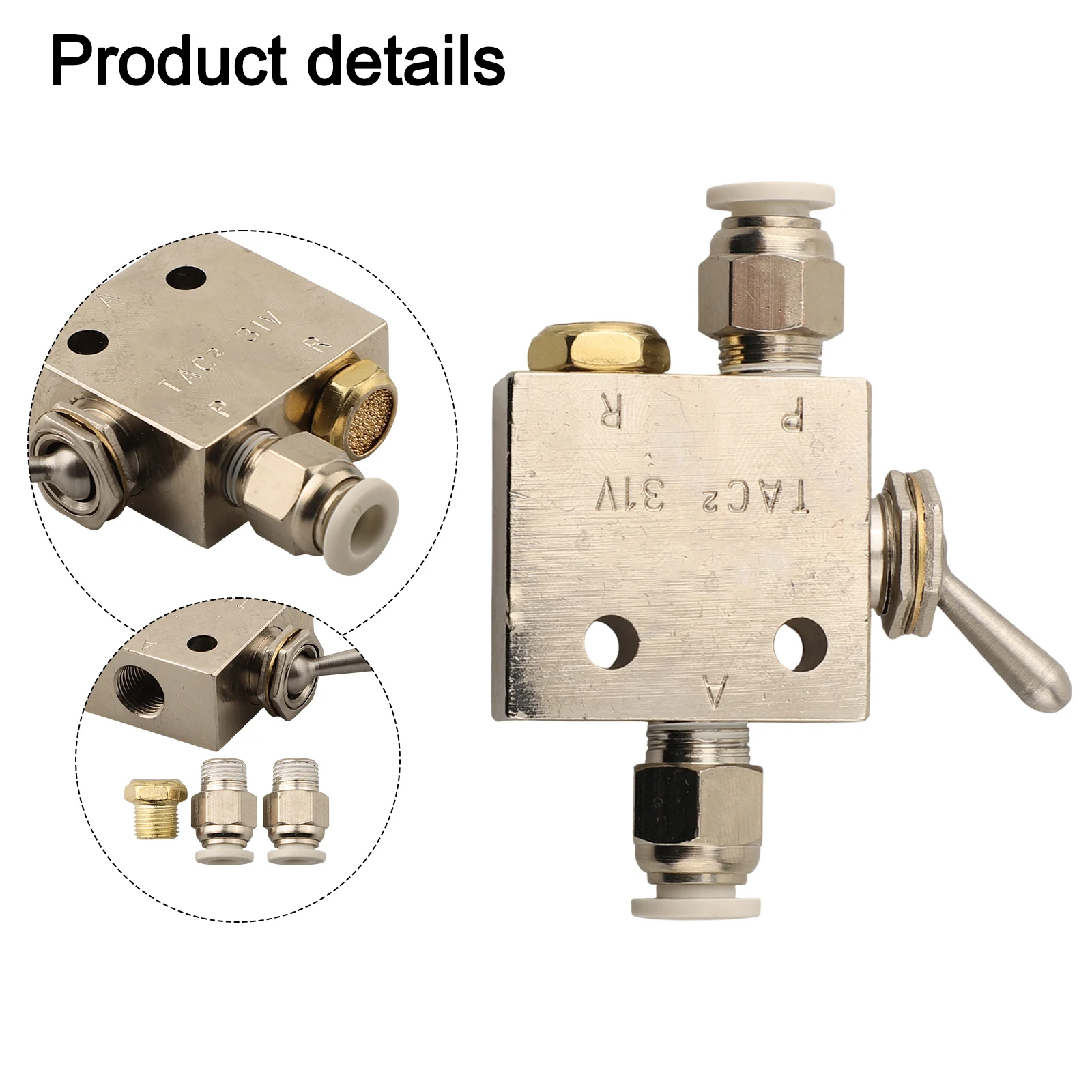 TAC2-31V Pneumatic Valve 2 Position 3 Way Mechanical with 6mm Connector for Air Control in Industrial Automation
