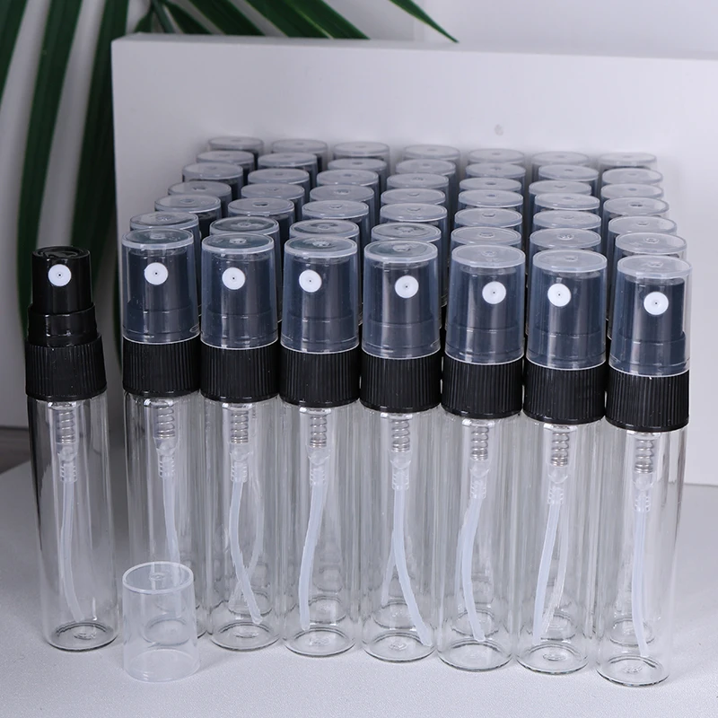 Speciale verkoop 50/stuk 5 ml transparante hoogwaardige glazen parfumflesje spuitfles mini draagbare reissubfles
