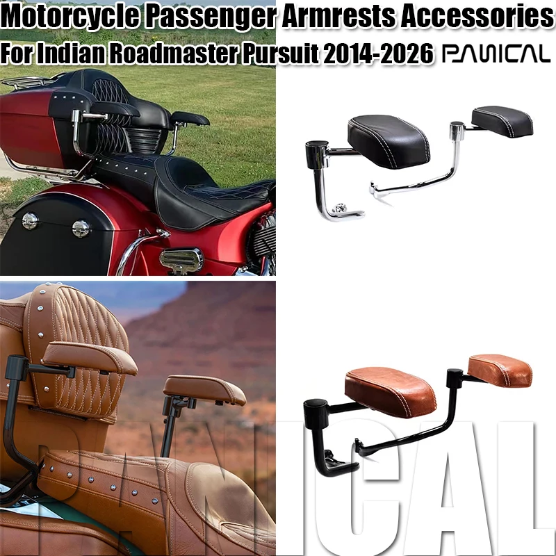 Panical Motorcycle Passenger Armrests For Indian Roadmaster Pursuit 2014-2026 Rear Passenger Arm Rests Accessories