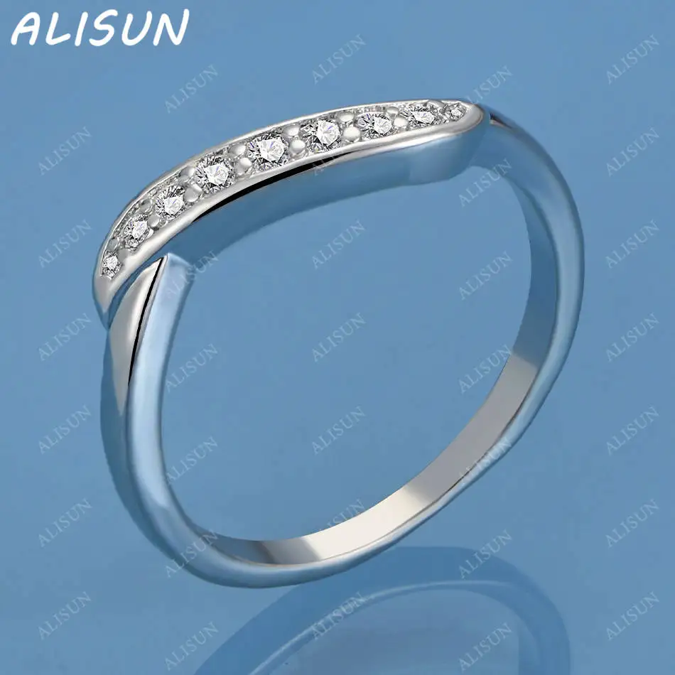 

ALISUN 925 Sterling Silver Zircons Simple Ring For Women Men Fashion Jewelry Vintage Grace Charm Noble Party Birthday Gifts